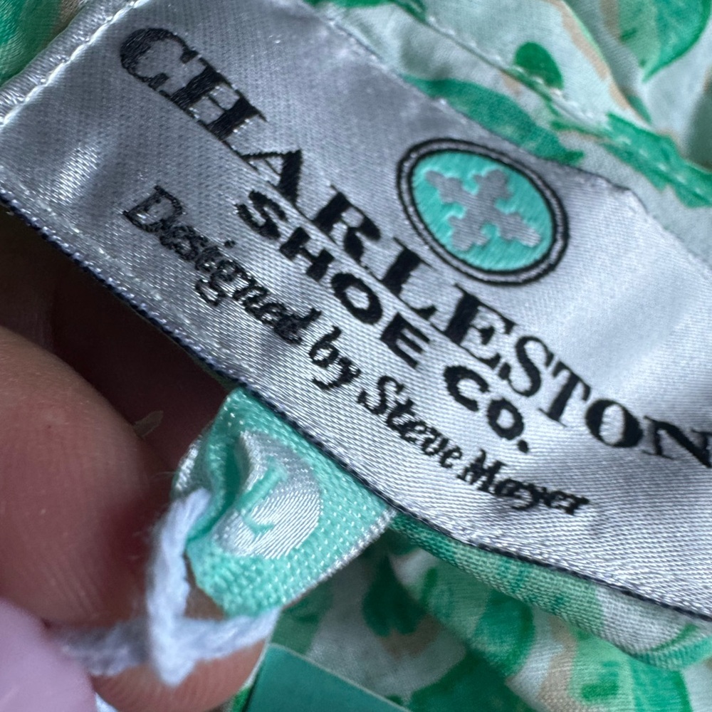 NWT Charleston Shoe Company green leaves cotton tunic shirt - Picture 7 of 9